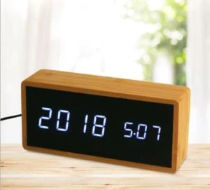 Jam Penggera Buluh Kayu Digita Meja