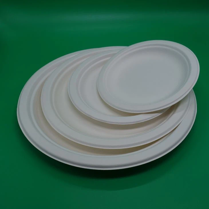 7 Inch Round Sugarcane Pulp Bagasse Plate
