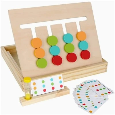 Mainan Logik Teka-teki Slaid Kayu Montessori