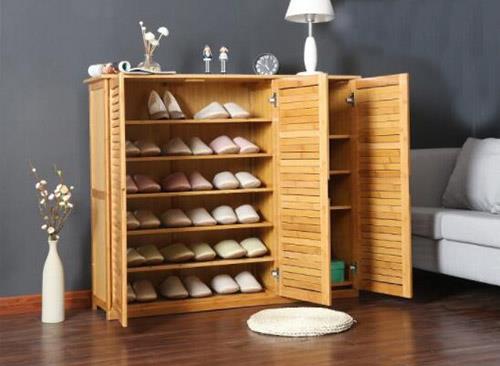 Multifunctional Solid Wooden Shoe Cabinet