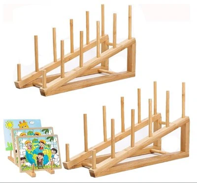 Rak paparan storan papan teka -teki kayu jigsaw easel